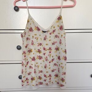 Floral V Neck Spaghetti Strap Cami Tank